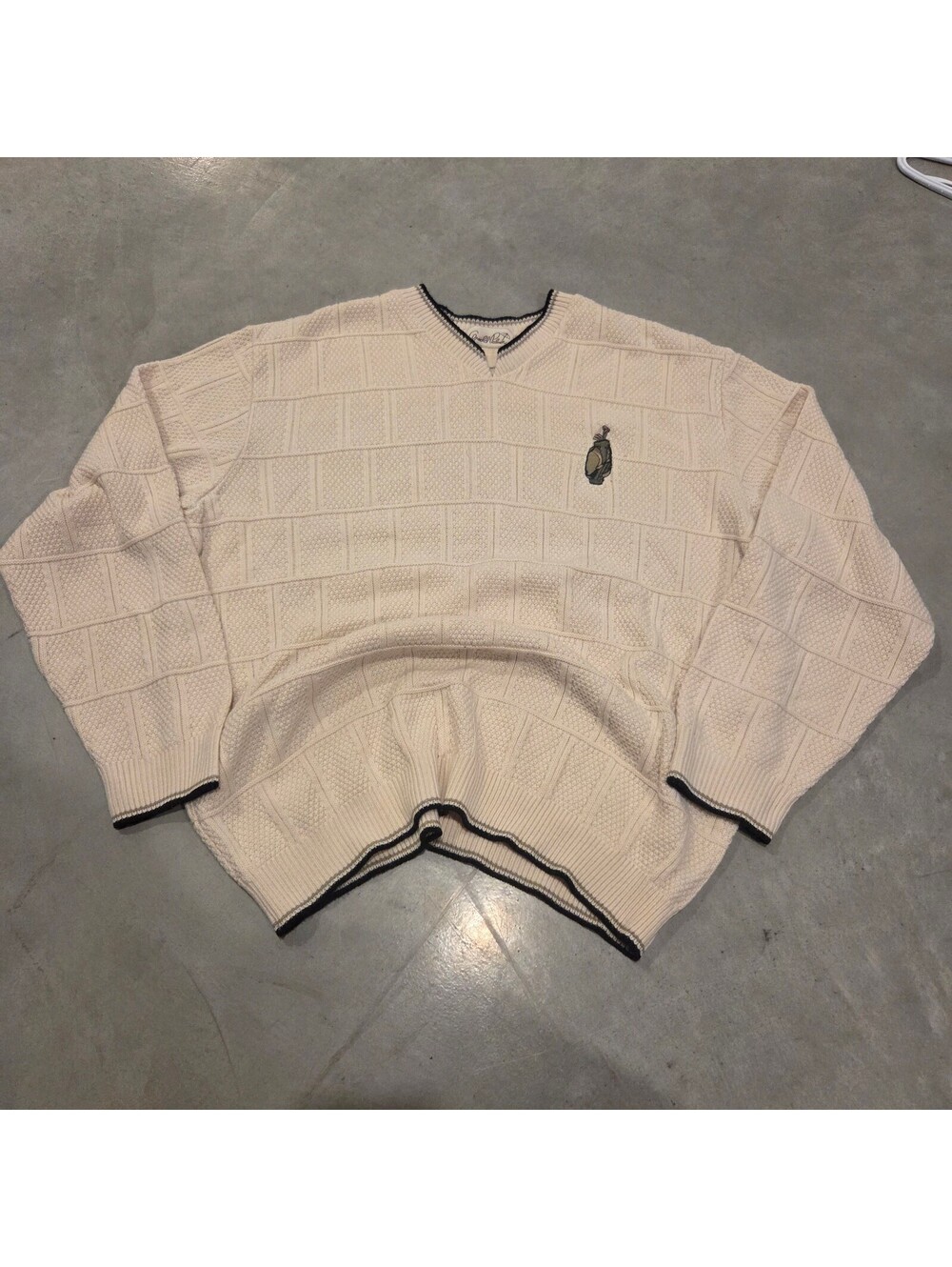 Arnold Palmer cream textured knit sweater